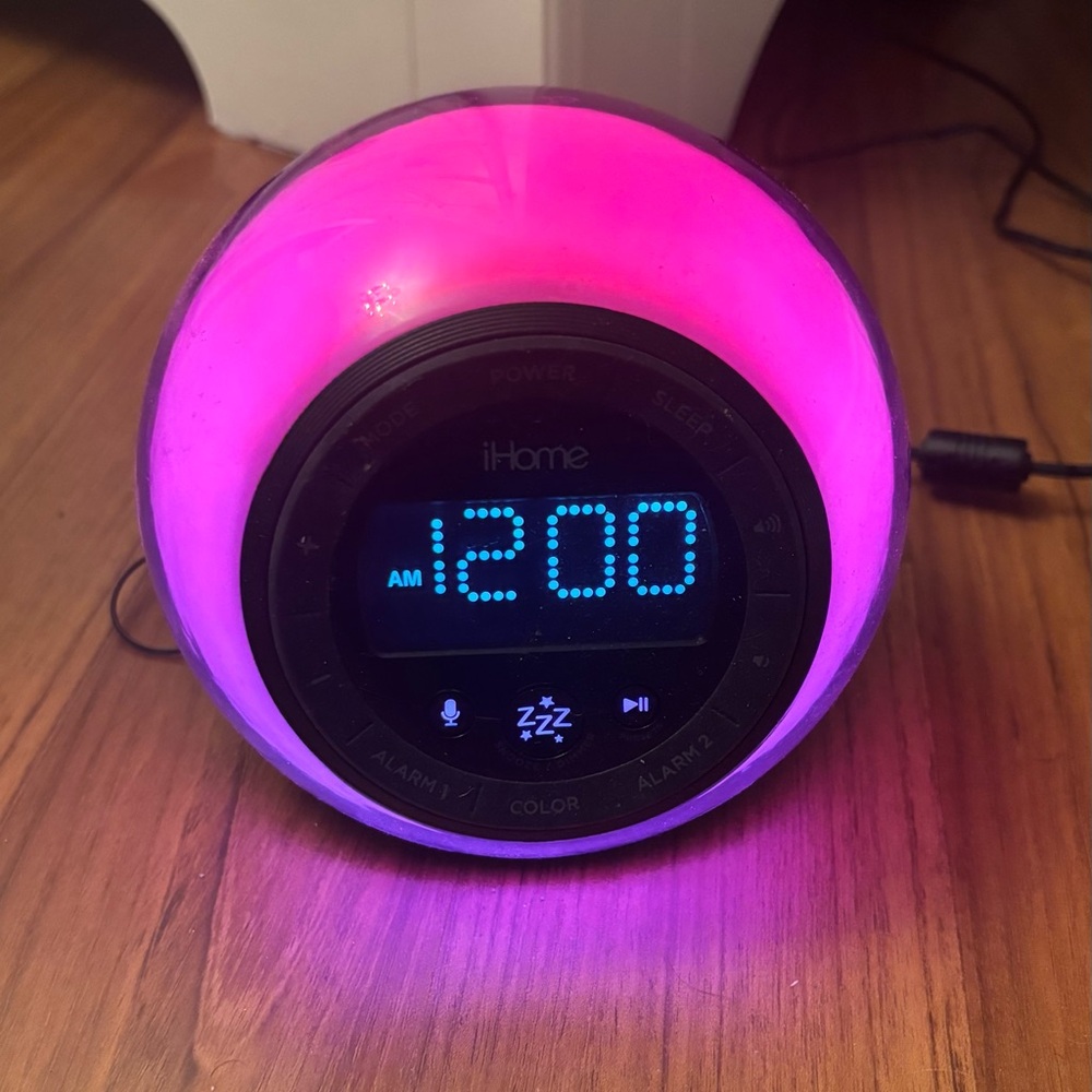 iHome Pink and Purple LED Clock